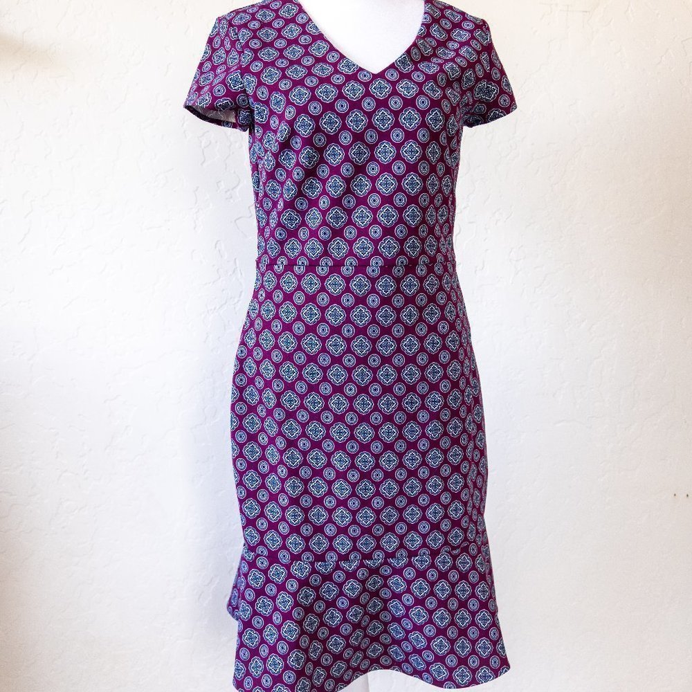 Banana Republic Blue and Purple Patterned A line Dress